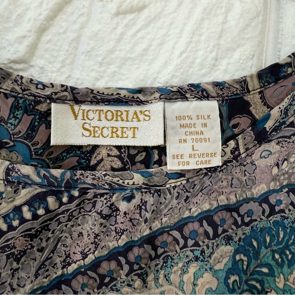 Vintage Victoria's Secret Gold Label Silk Floral Fairy Y2K Tank Sleepwear - Picture 2 of 3